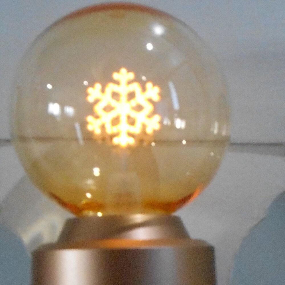 Snowflake Lighted Table Lamp Night Light Bronze Base-USB Charging Cable-NEW